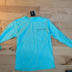 SaltLife small long sleeve, teal, NEVER WORN, tags still on